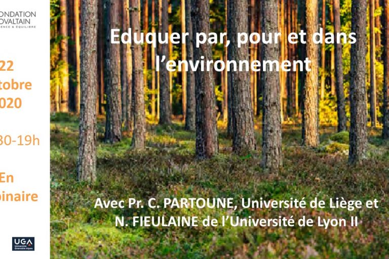 Eduquer par pour et dans l’environnement Conférence scientifique Jeudi de la Fondation