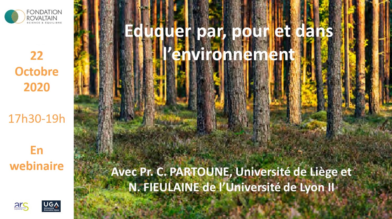 Eduquer par pour et dans l’environnement Conférence scientifique Jeudi de la Fondation
